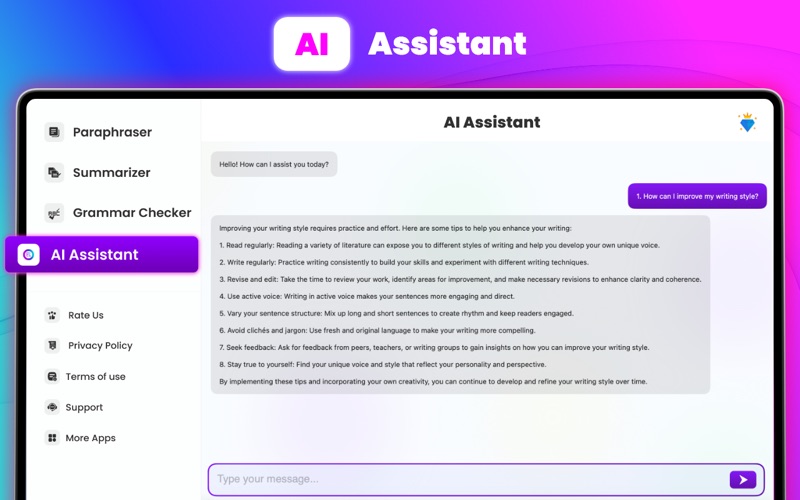 Grammar Checker - Rephraser iPhone screenshot