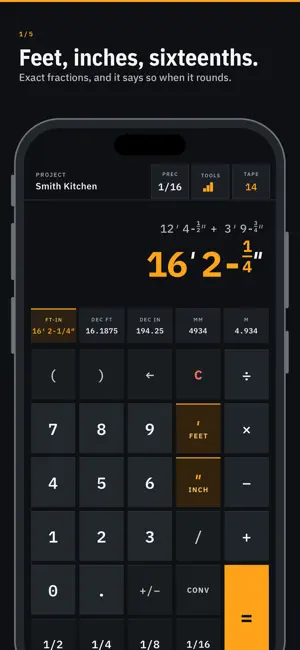Feet Inch Builder Calculator screenshot 1