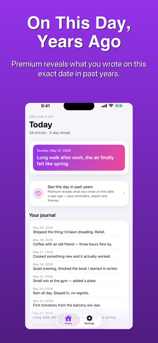 One Line a Day Diary Screenshot 2 of 4