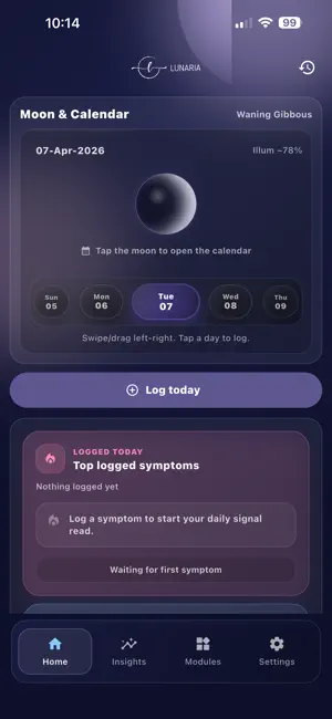 Lunaria: Cycle Tracking screenshot 2