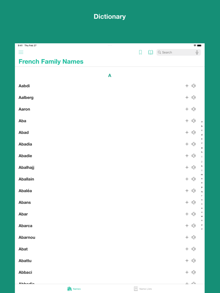 #1. French Family Name Dictionary (iOS) 由: Trung Nguyen