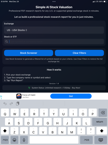 Simple AI Stock Valuation app screenshot 3