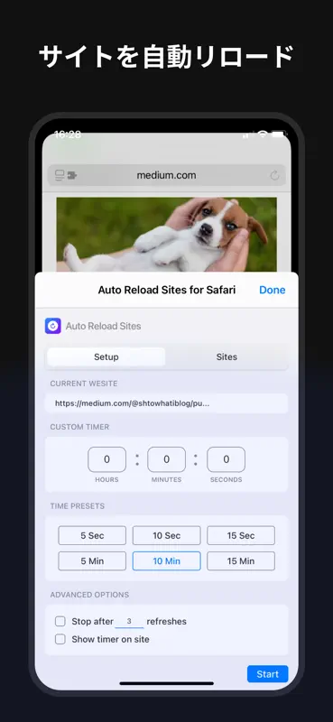 Auto Reload Sites for Safari screenshot 1 of 3