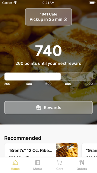 1841 Cafe app screenshot