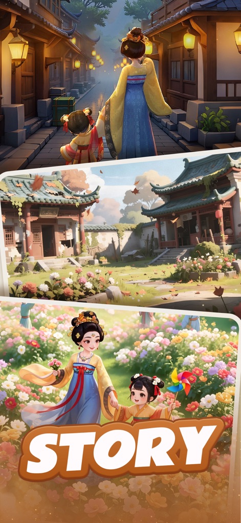 My Garden Tale - Immerse oneself in the app's rich narrative, exploring detailed traditional East Asian architecture and serene garden landscapes.
