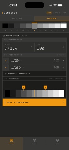 ZoneCalc: Zonensystem screenshot