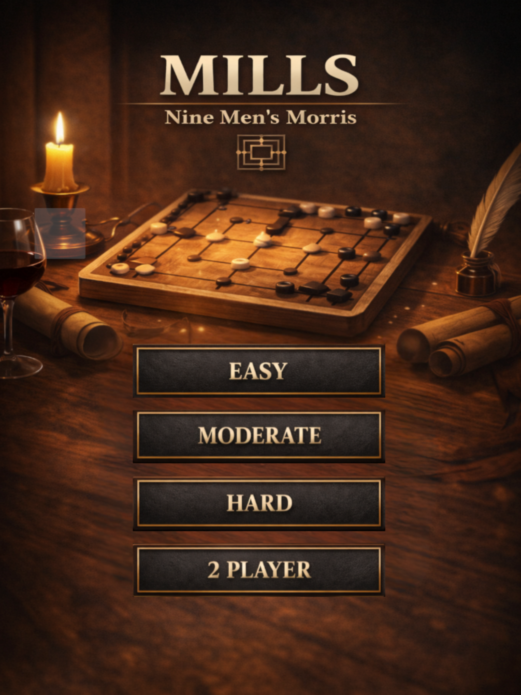 Mills Game – Nine Men’s Morris