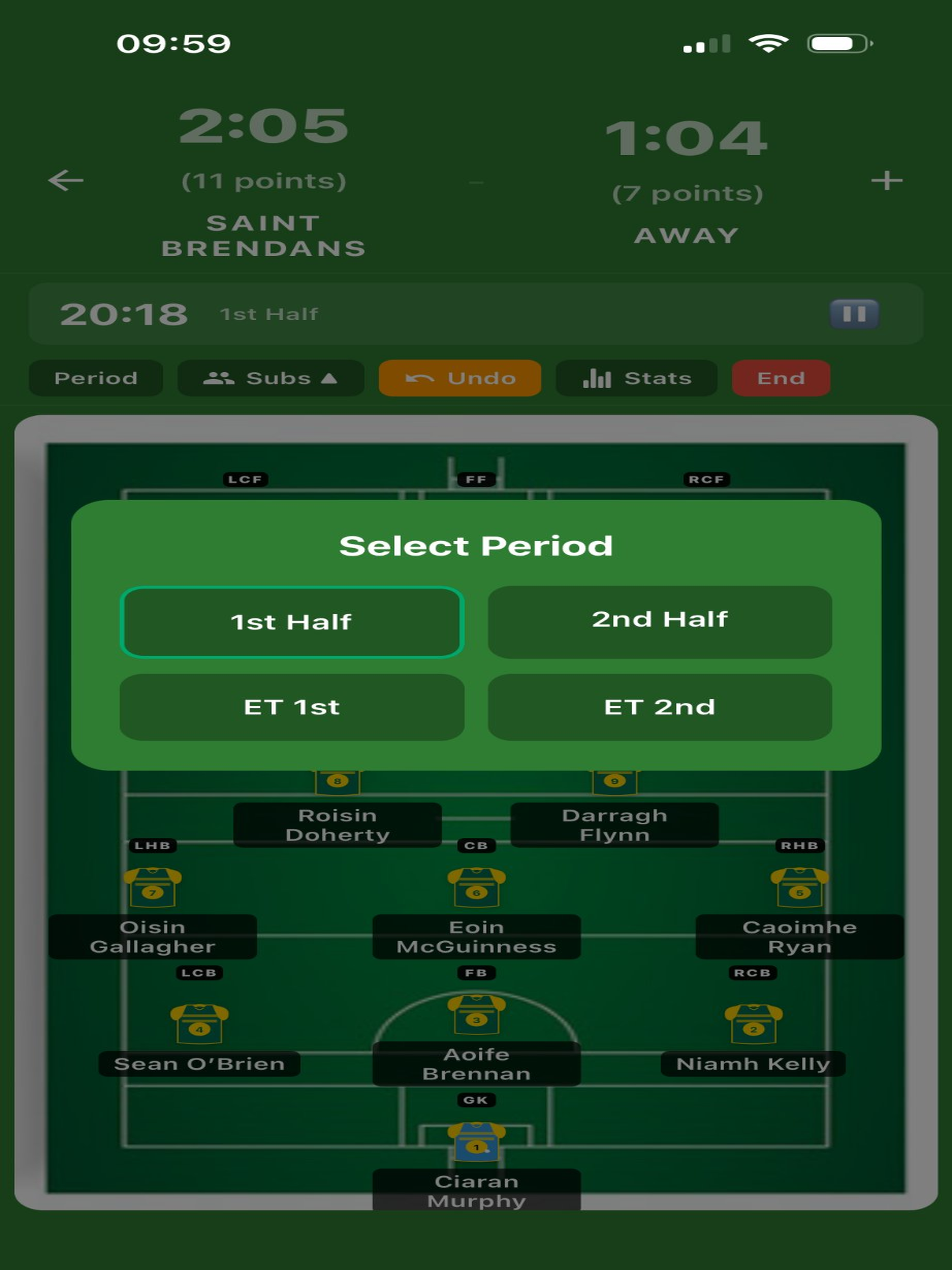 Pitchside Lineup