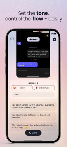 Charmr AI: Texting Wingman iPhone screenshot