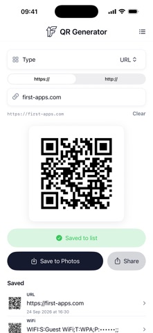 FirstApps QR Code Generator Screenshot 2 of 10