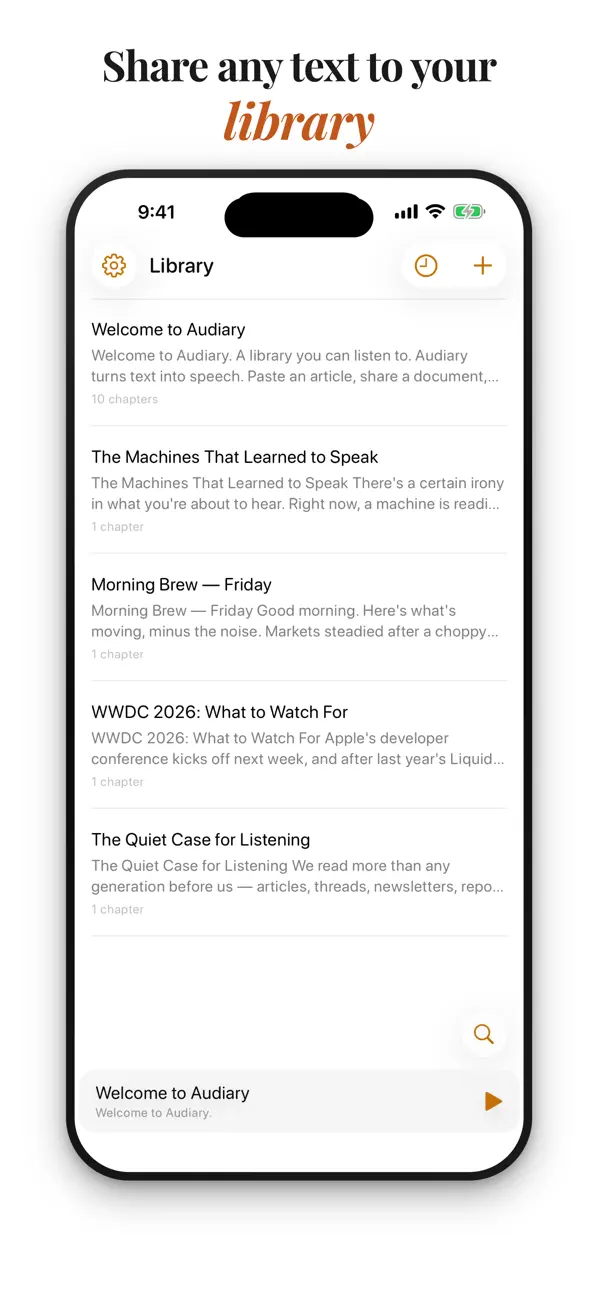 Screenshot #2 pour Audiary - AI Text to Speech