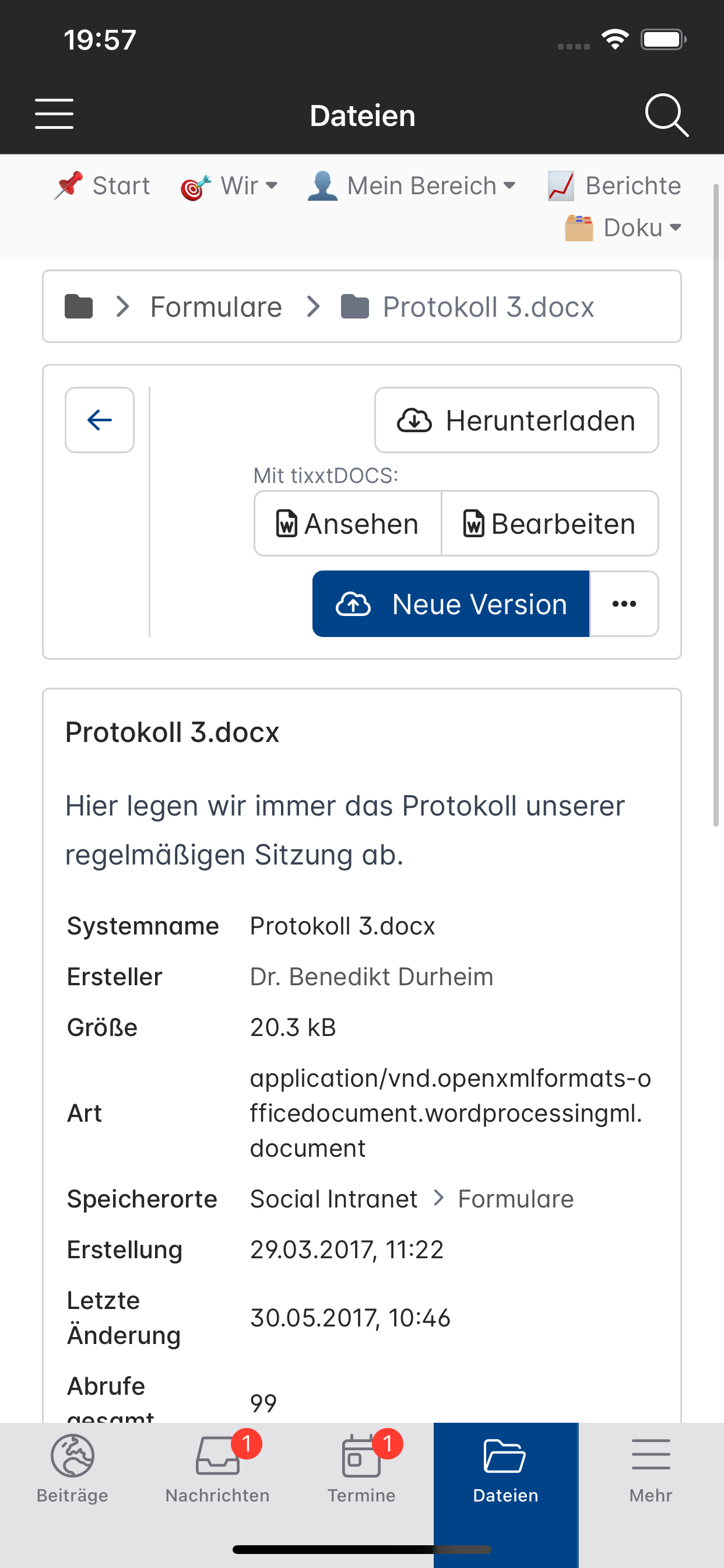 DEHOGA NR Intranet