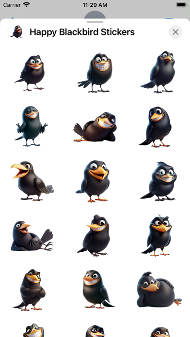 Screenshot #1 pour Happy Blackbird Stickers
