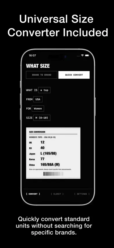 WHATSIZE: Brand Size Converter screenshot 5