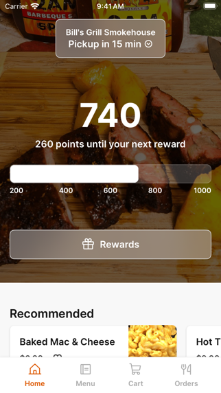 Bills Grill iPhone screenshot 1 - Food & Drink app