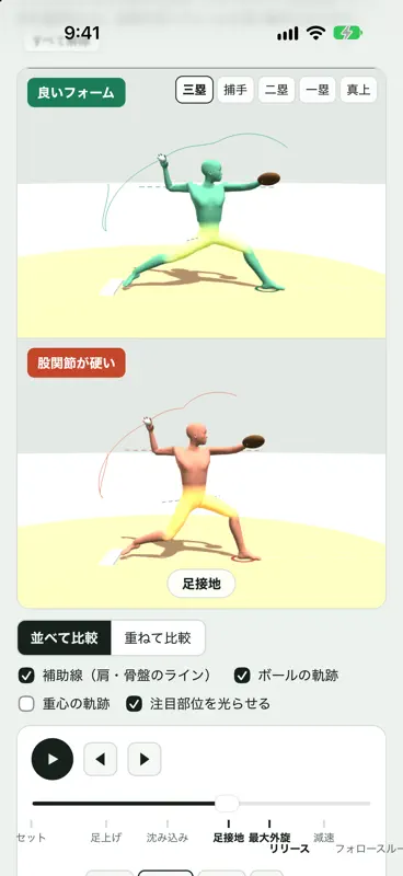 ピッチングフォーム比較3D screenshot 1 of 5