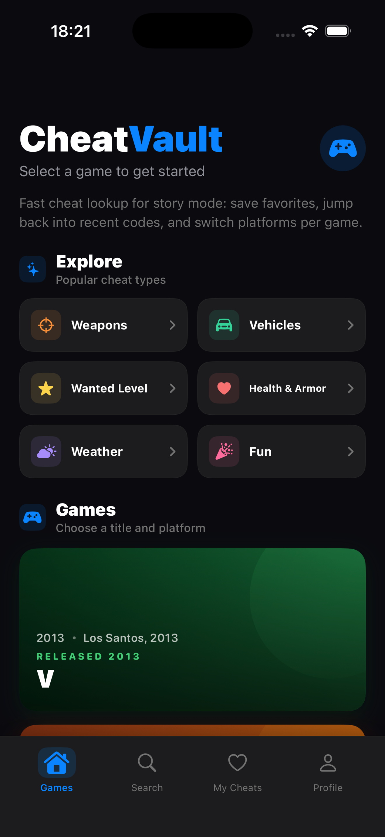CheatVault: Cheat Codes