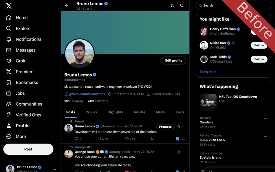 #2. Simplified for Twitter/X (macOS) 由: Bruno Lemos