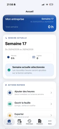 Capture d'écran de Feuille Heures sur iPhone 1