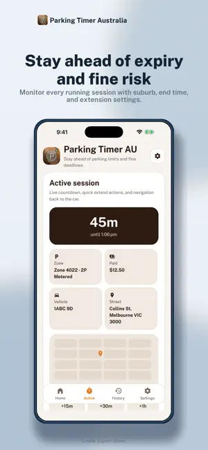 Parking Timer & Fine Alert AU screenshot 2