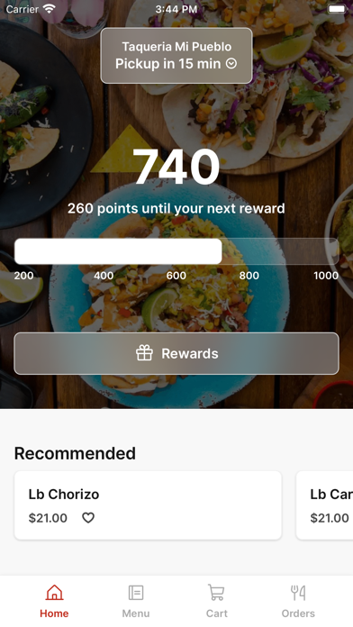 Screenshot 1 of Taqueria Mi Pueblo App