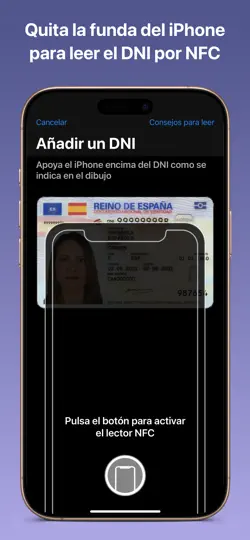 Captura de pantalla de DNI Wallet en iPhone 4