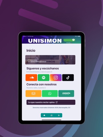 Unisimón Radio iPad screenshot