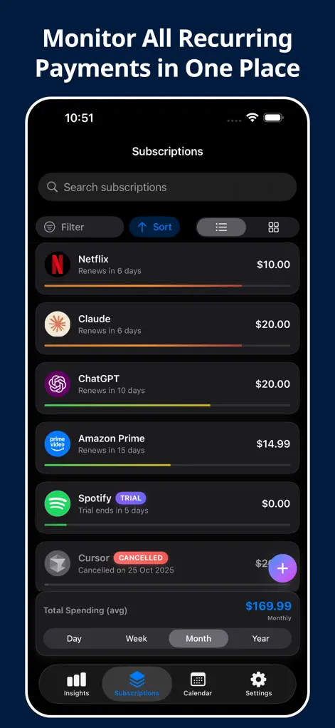 Subscription Manager: SubTrack - Finance App | MWM