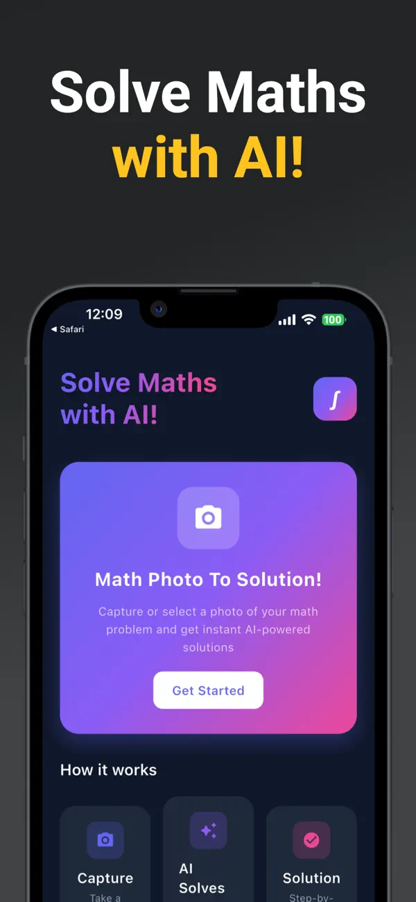 Screenshot #1 pour Math AI Calculator & Solver