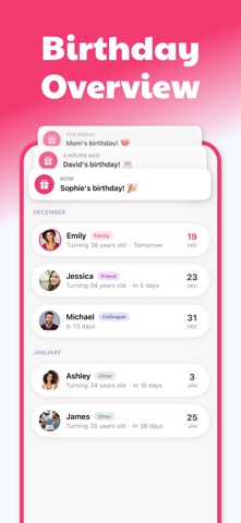 Birthday Reminder - NextUp Screenshot 3 of 4