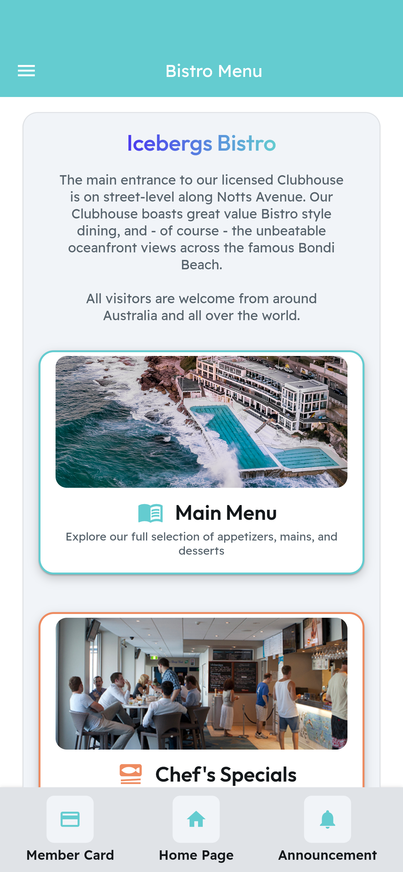 Bondi Icebergs Members App