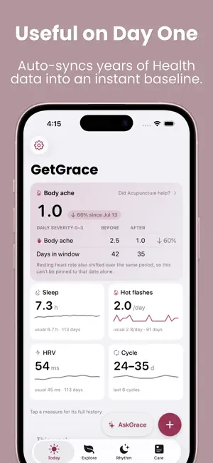 GetGrace: Menopause Tracker screenshot 2