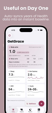 GetGrace: Menopause Tracker Screenshot 2 of 7