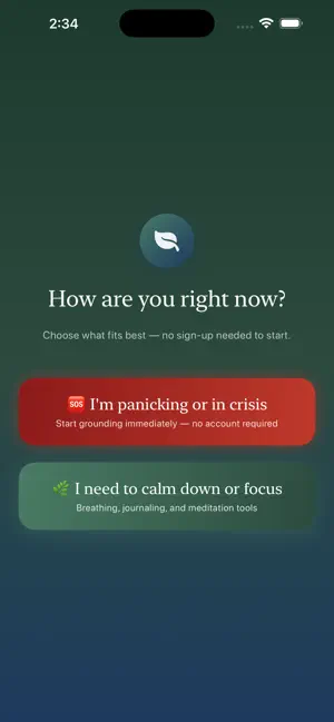CalmMate - Panic Relief screenshot 1