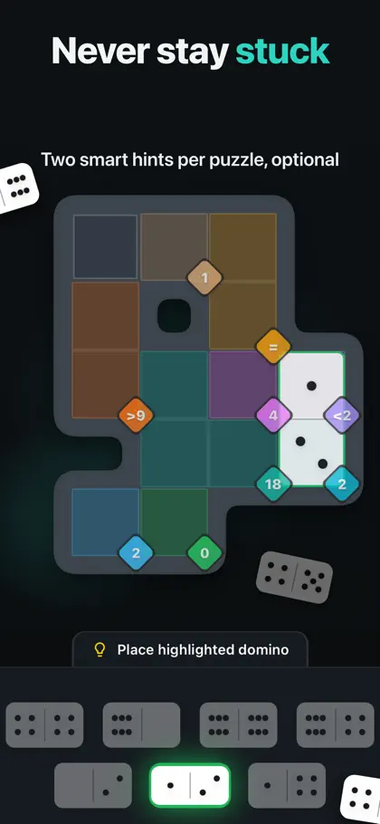 Screenshot 6 di 6 di dotio: Pips Domino Puzzles