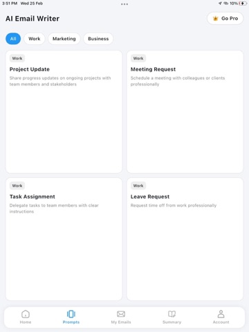Smart AI Business Email Writer iPad screenshot