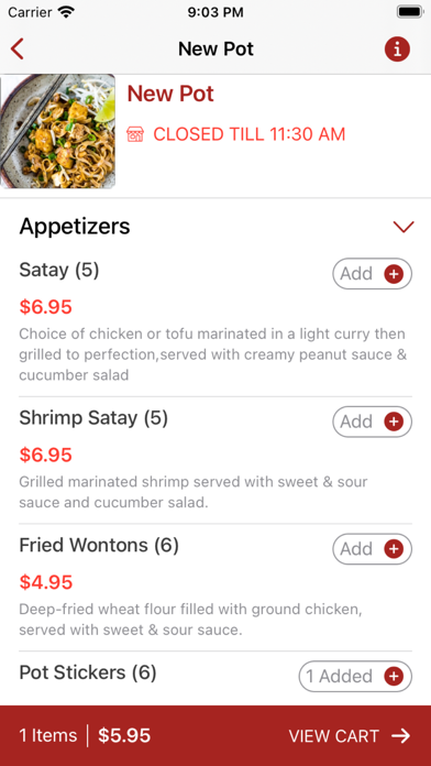 New Pot - Thai Restaurant Screenshot