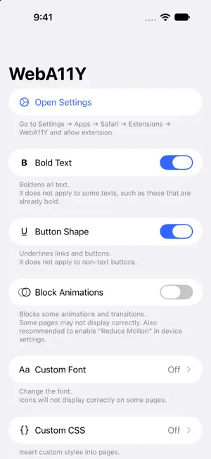 WebA11Y screenshot 1