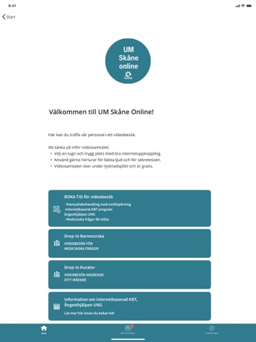Ungdomsmottagning Skåne Online iPad screenshot 1