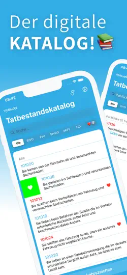Screenshot von Tatbestandskatalog auf dem iPhone 1