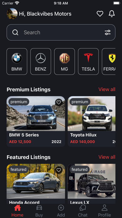 Cars UAE Market Screenshot