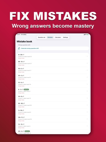 MathBoard: Mental Arithmetic iPad screenshot