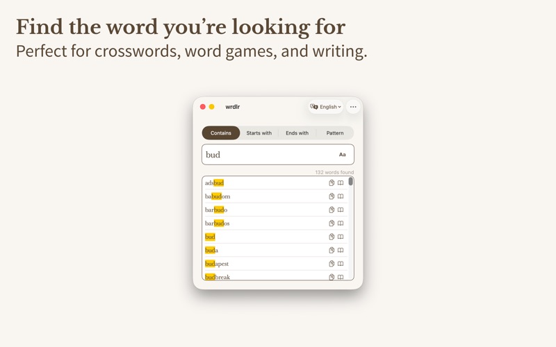 Screenshot #1 pour wrdlr Word Finder