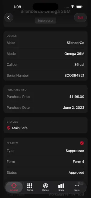 Arsenal Tracker Gun Inventory screenshot 3
