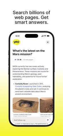 Yep – Ask. Search. Learn. iPhone screenshot