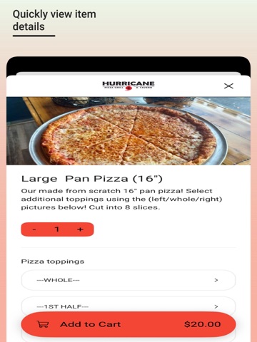 Hurricane Pizza iPad screenshot