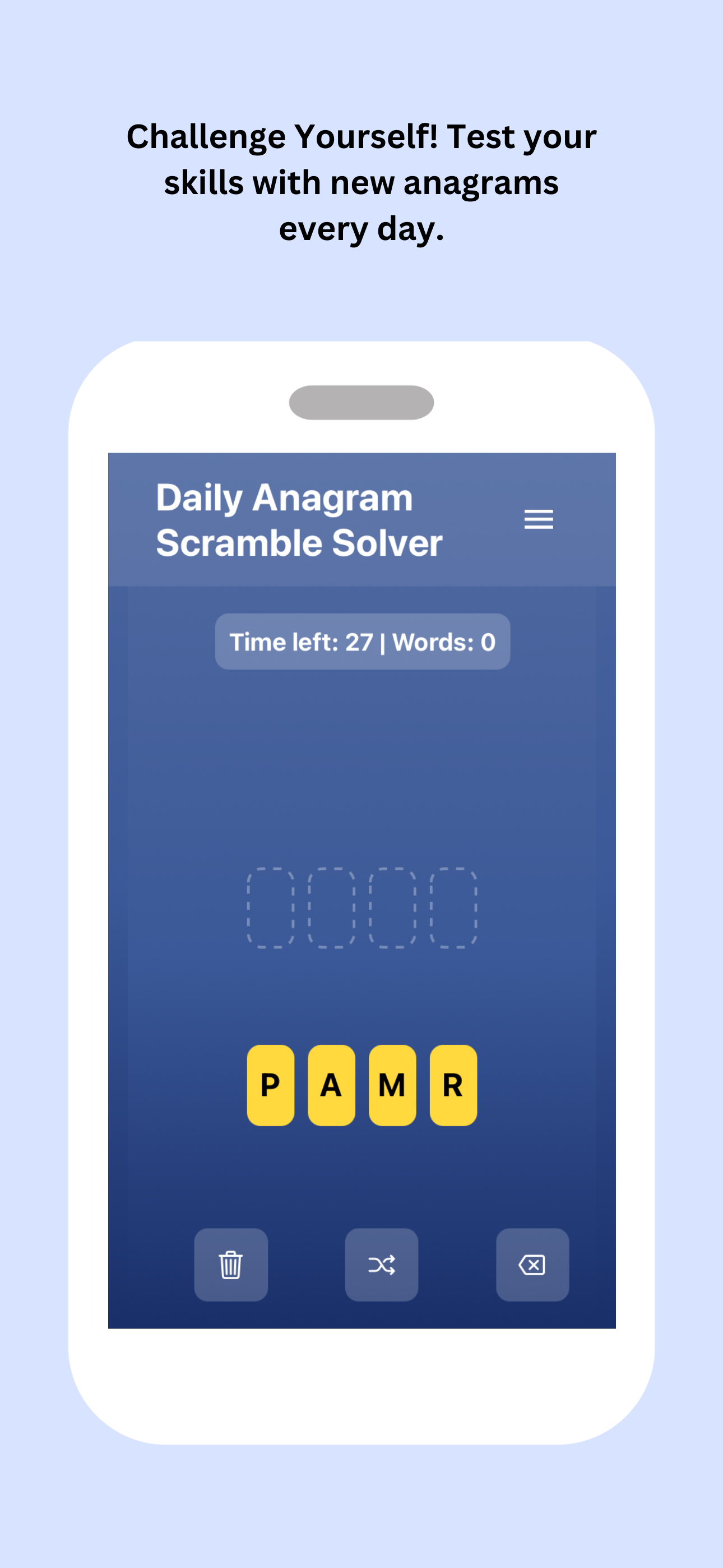 Daily Anagram Scramble Solver