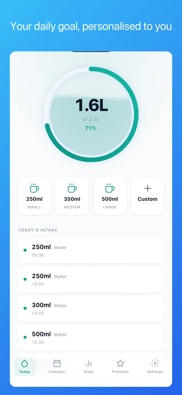 Screenshot #1 pour Quench: Water Tracker