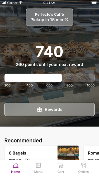 Perfecto's Caffè iPhone screenshot 1 - Food & Drink app