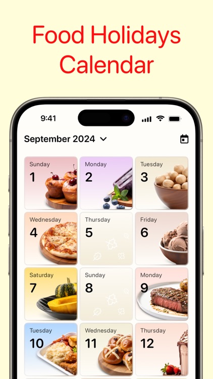 Food Holidays Calendar